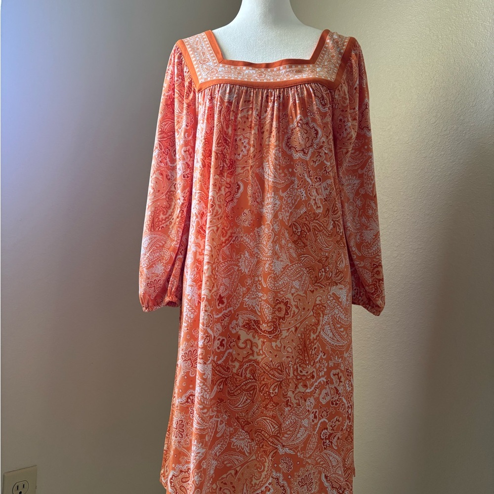 MICHAEL KORS- Paisley Patterned Bishop Sleeve Dress